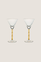 Amber Bamboo Martini Glasses Set of 2