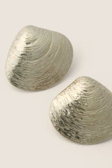 Antique Silver Clam Shell Earrings