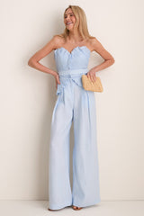 Baby Blue De Tres Embellished Top