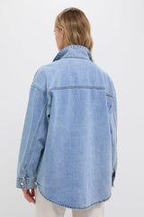 90s Blue Organic Denim Overshirt