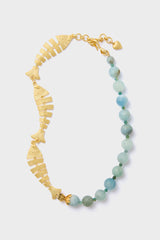Aquamarine and Gold Malta Necklace
