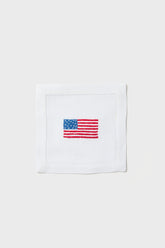 American Flag Embroidered Cocktail Napkins Set of 4