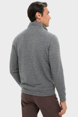 Alpine Gray Herringbone Legend Sweater Quarter Zip