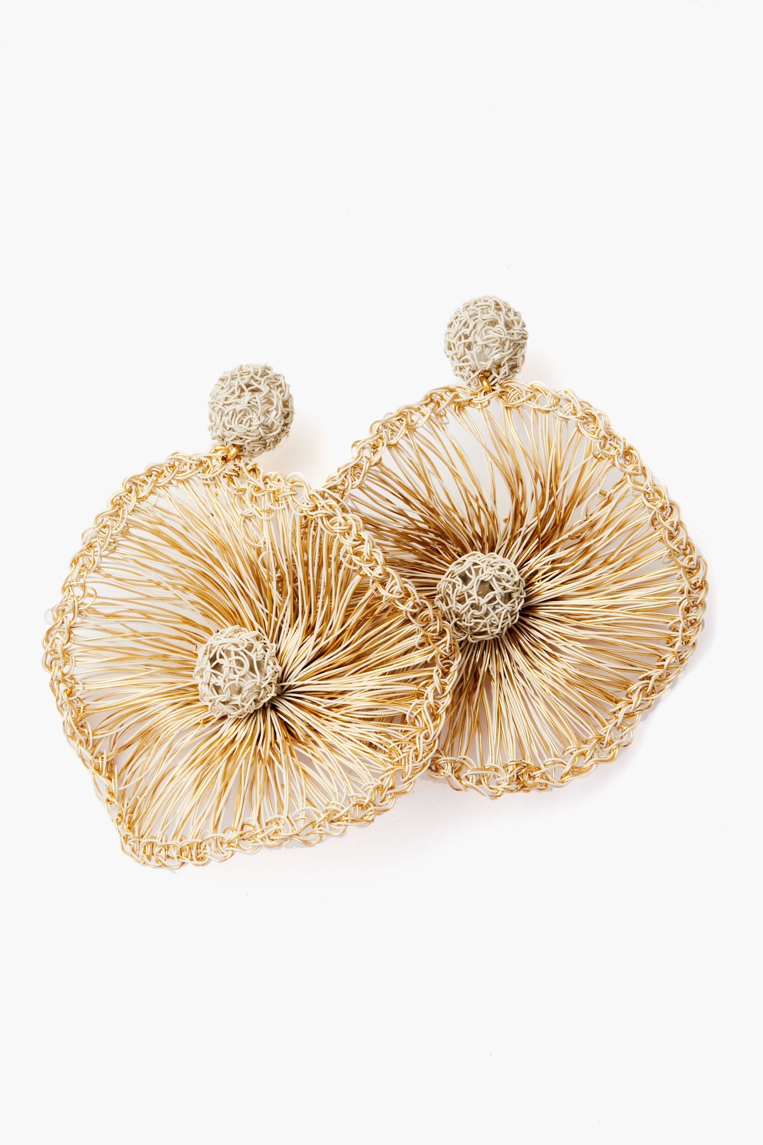 Abstract Gold Flower Earrings
