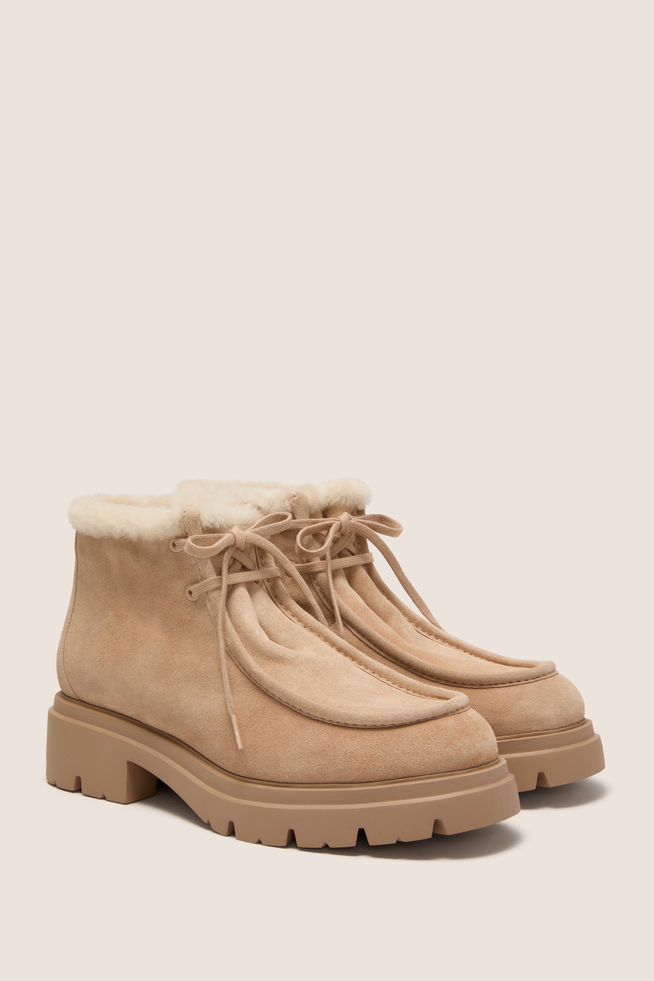 Adobe and Vanilla Hudson Shearling Chukka Boots