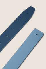 Atlantic Navy and Chambray Reversible Leather Belt
