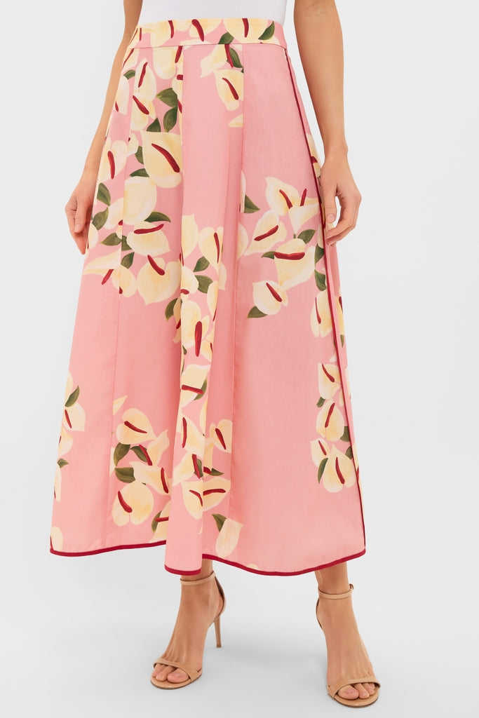 Anthurium Print Maxi Skirt