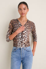 Almond Milk Printed Merino Cardigan