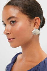Antique Silver Clam Shell Earrings