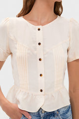 Arctic Wolf Short Sleeve Pintuck Top