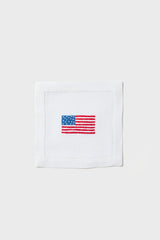 American Flag Embroidered Cocktail Napkins Set of 4