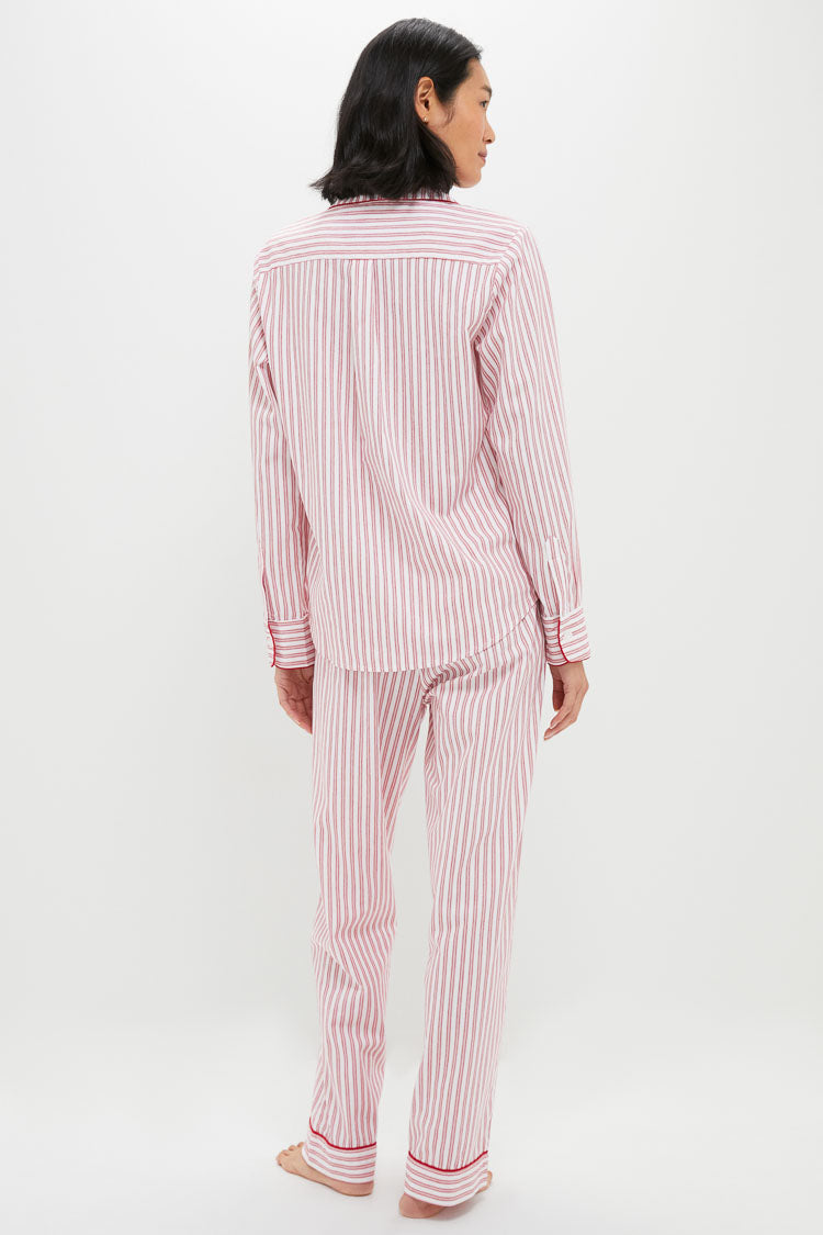 Antique Red Ticking Long Sleeve Pants Set