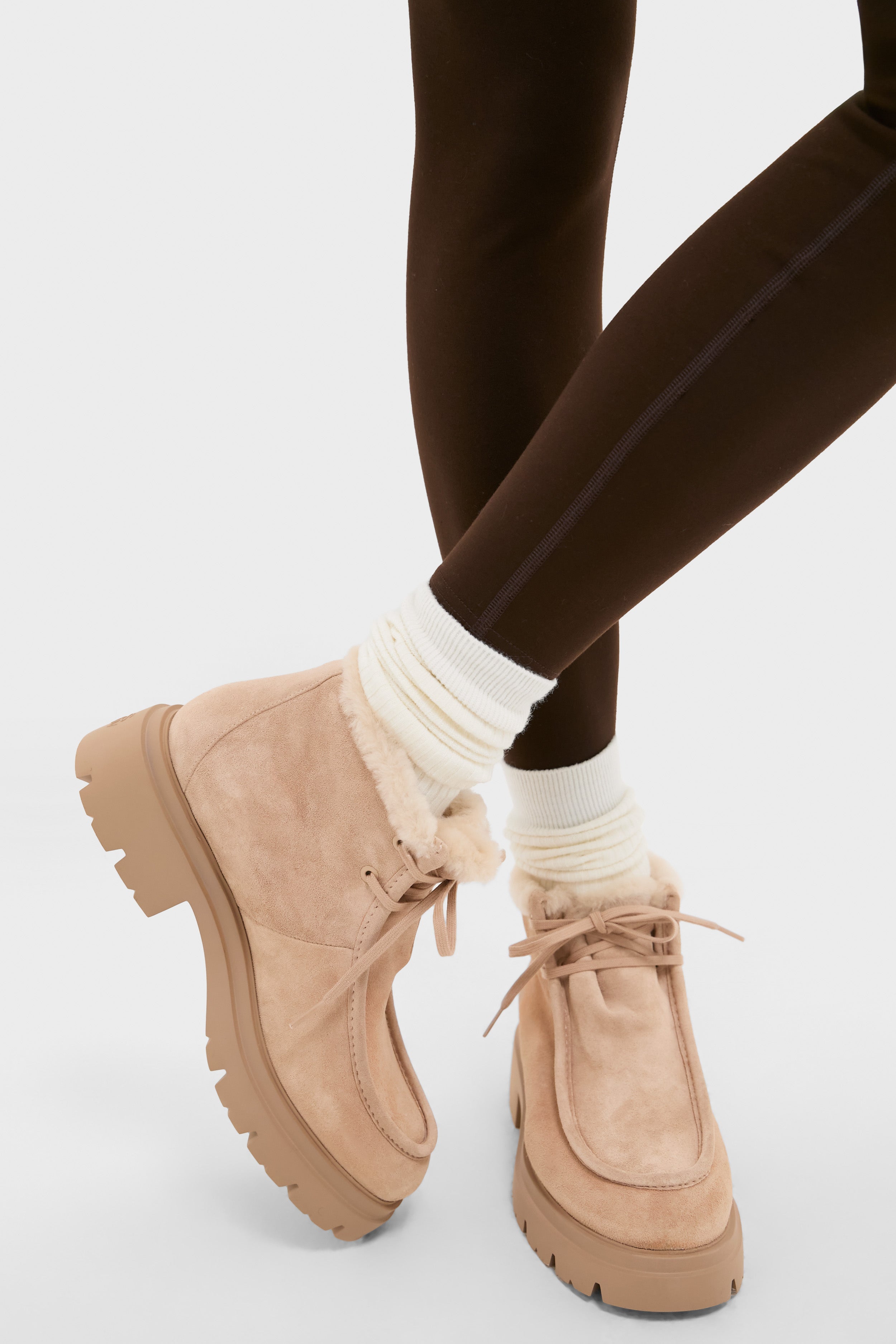 Adobe and Vanilla Hudson Shearling Chukka Boots