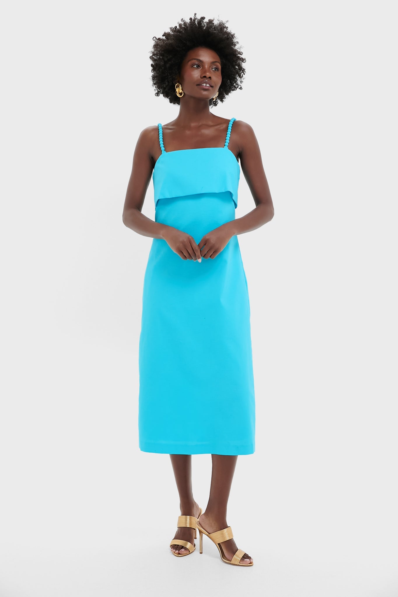 Aqua Linen Azura Midi Dress